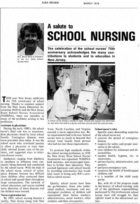 A Salute to School Nursing