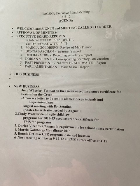 June 12 Meeting Minutes