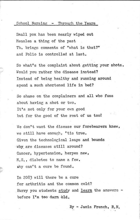 School Nursing Through The Years