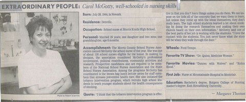 Carol McGotty School Nurse of Year 2
