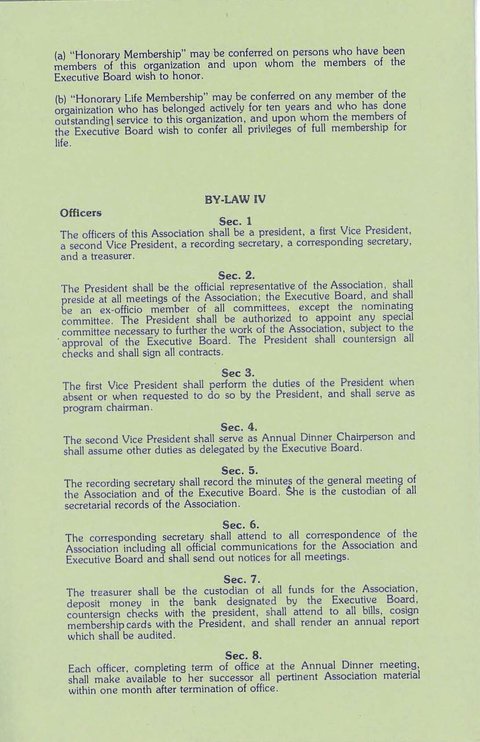 1980s Bylaws Officers