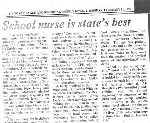 School Nurse Is State's Best 2
