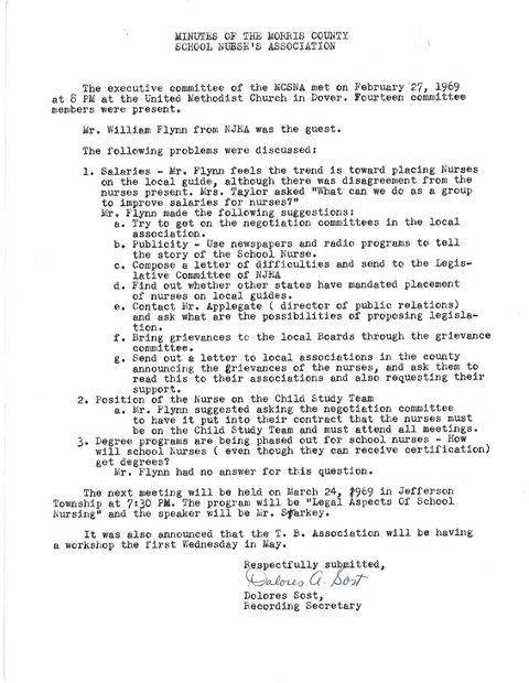 MCSNA Meeting Minutes