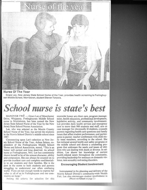 School Nurse Is State's Best 1